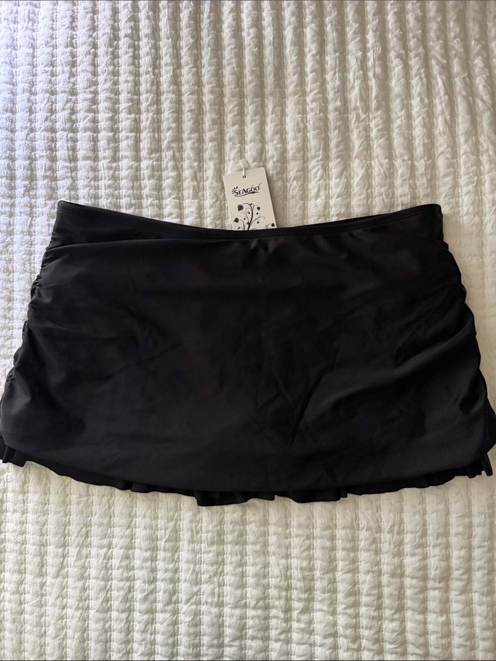 Black Mini Swim Skirt - Classic Beach Cover